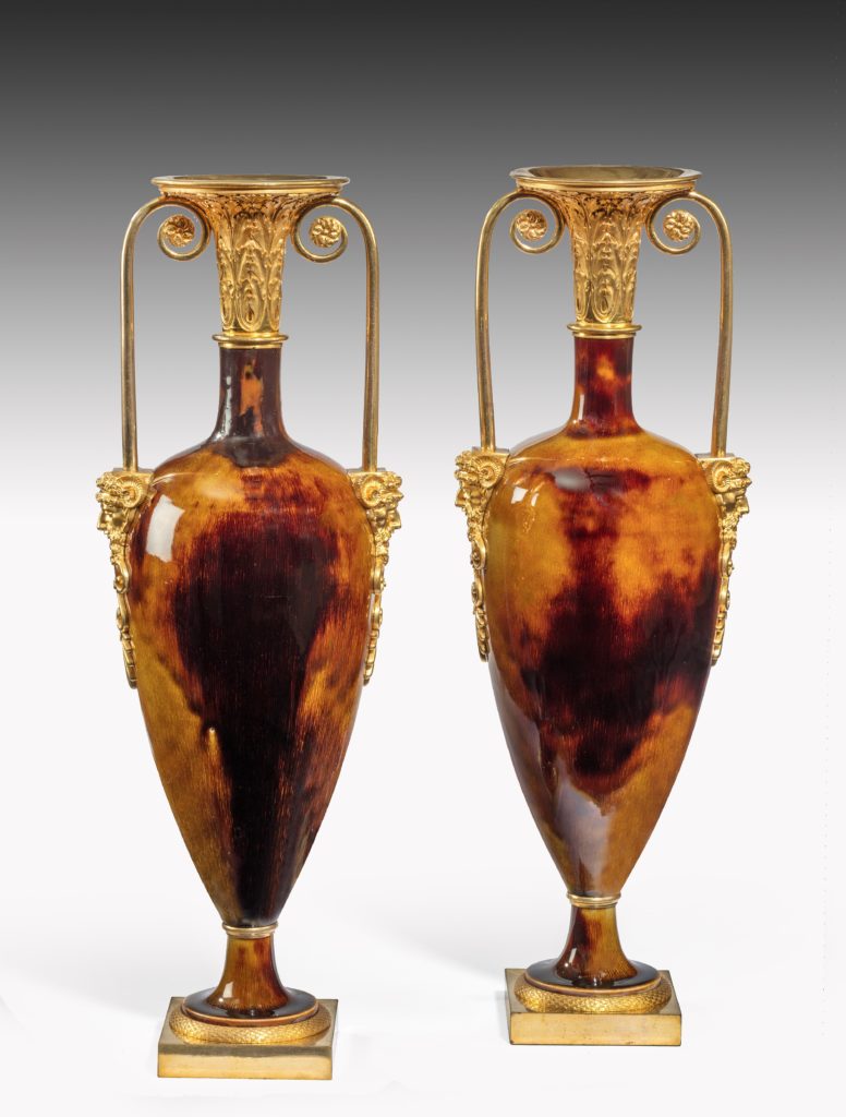 Porcelain and Ormulu urns by Dihl & Guérhard