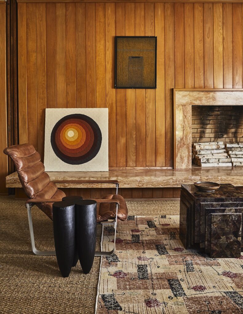 Vintage chair in a Malibu house by interior designer Kelly Wearstler in Effect Magazine