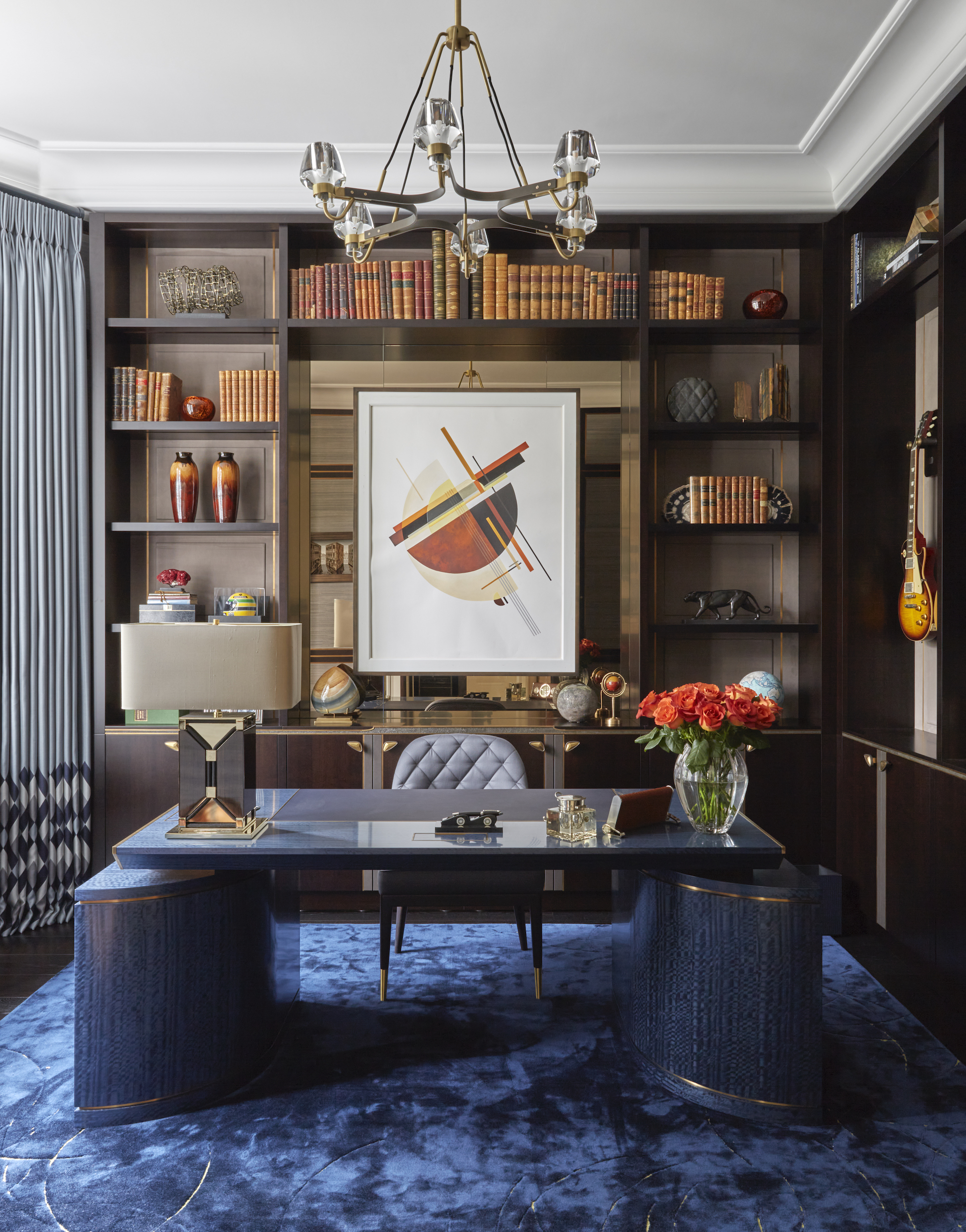 Katharine Pooley interior designed this home office in a family house in Notting Hill, London