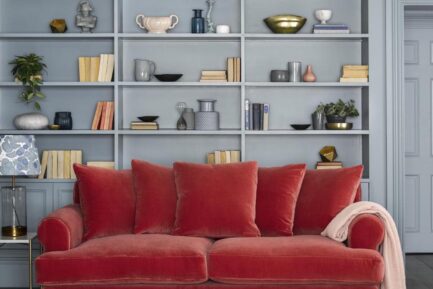 A red sofa