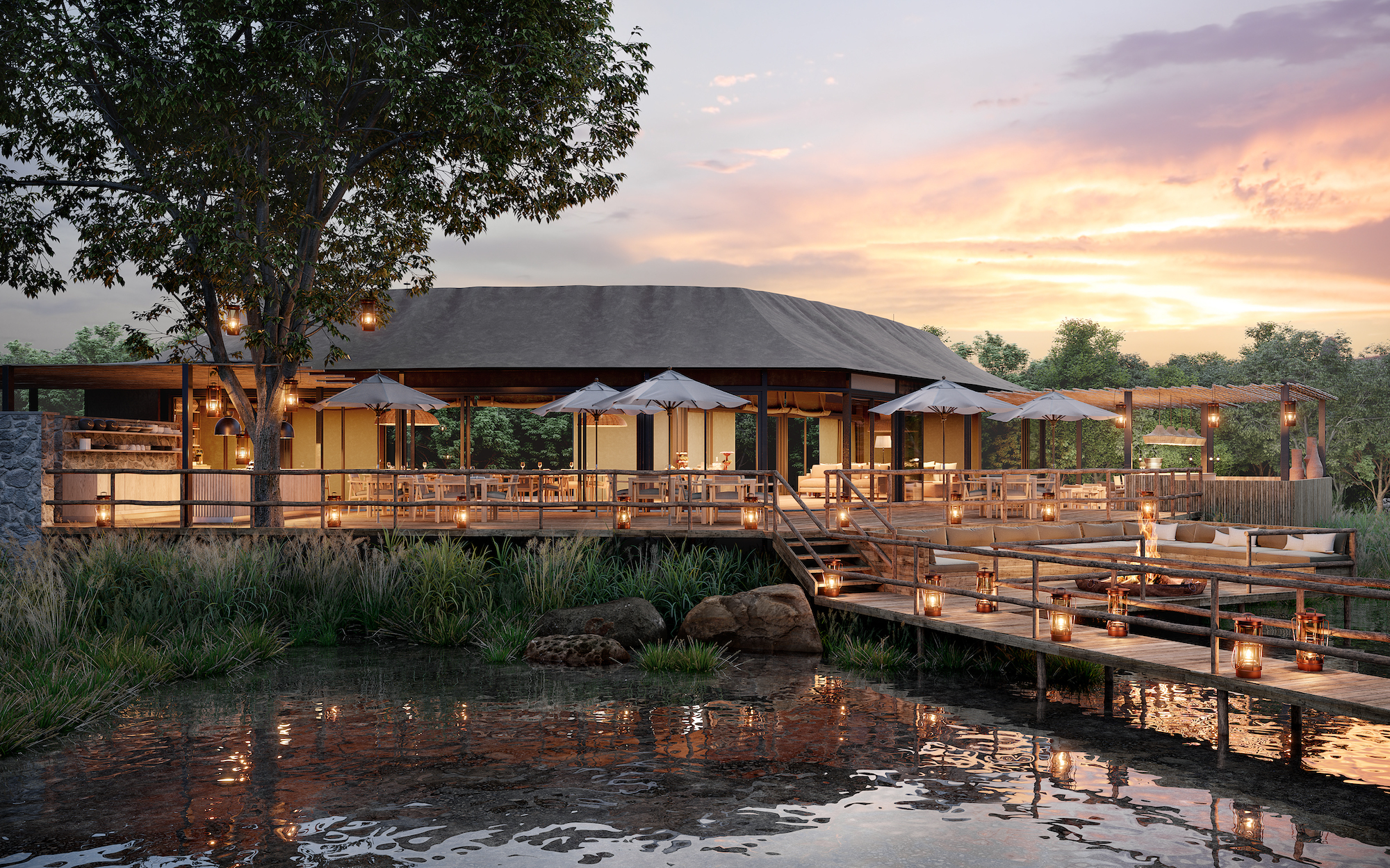 Verandah at the eco-friendly Batoka Zambezi Sands River Lodge (Effect Magazine)