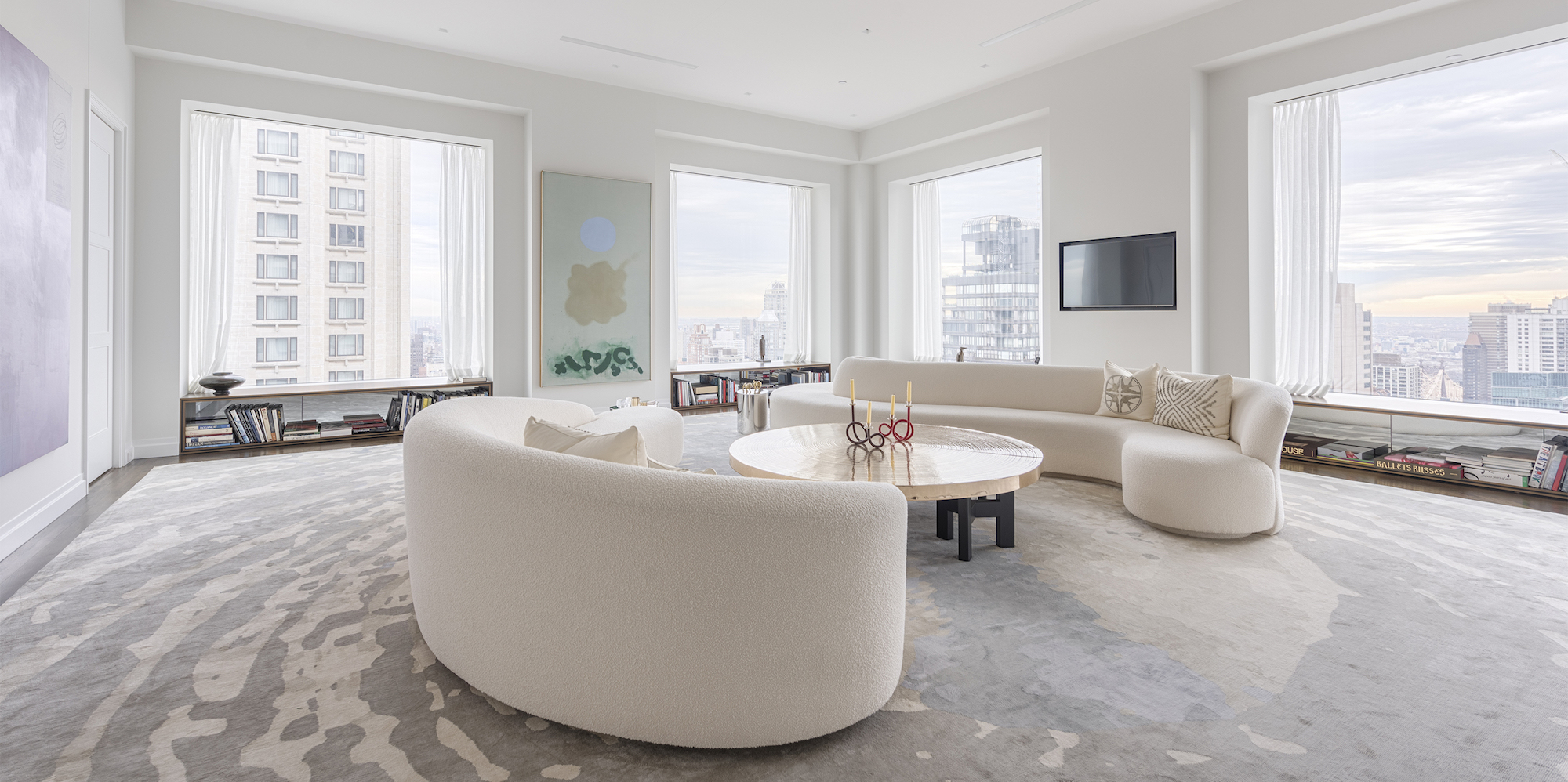 Two curved sofas at 432 Park Avenue by Legeard Studio – Effect Magazine 