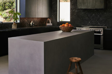 Black marble kitchen in Effect Magazine