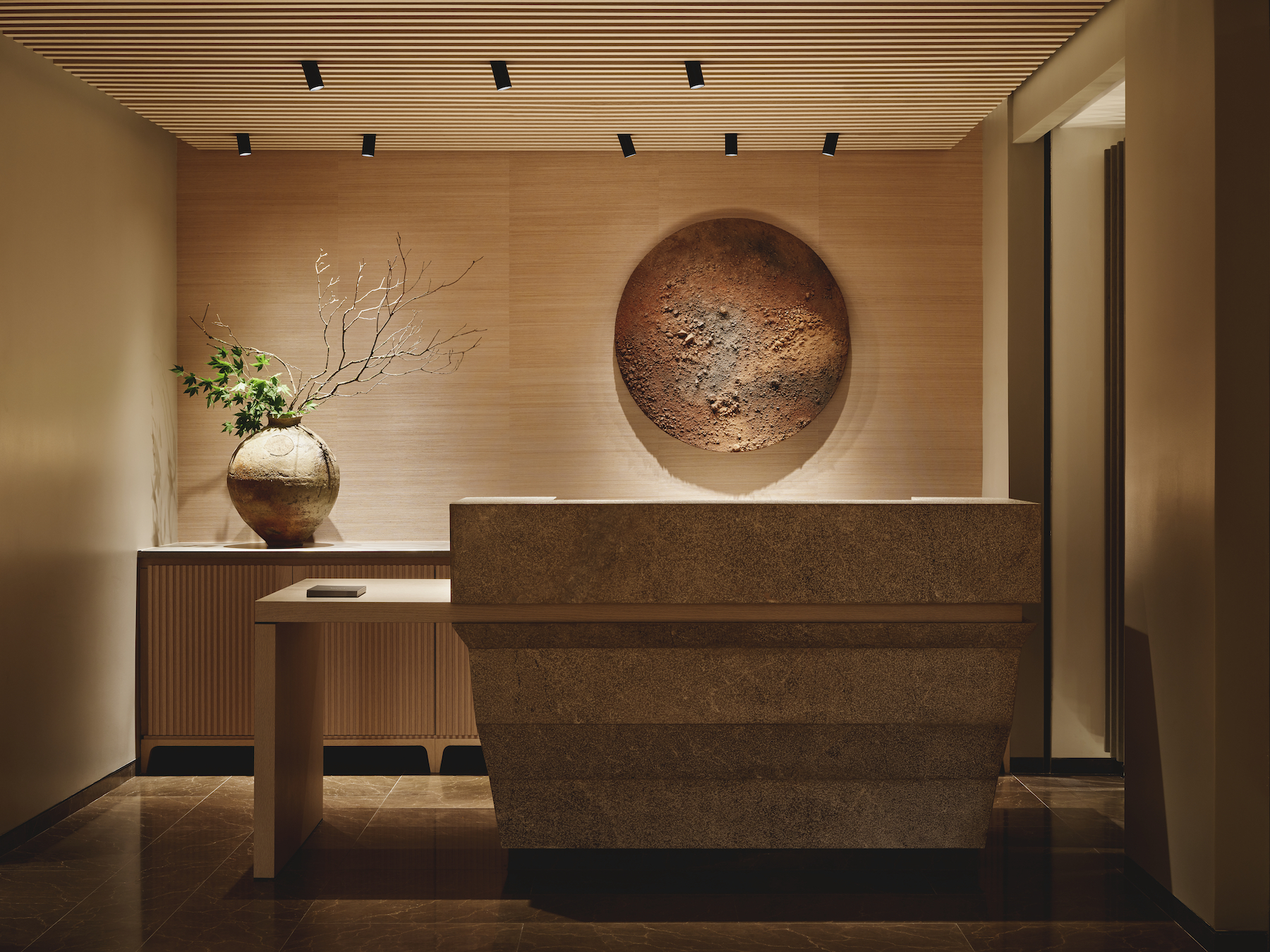 Reception area of the Aman New York Spa - Effect Magazine