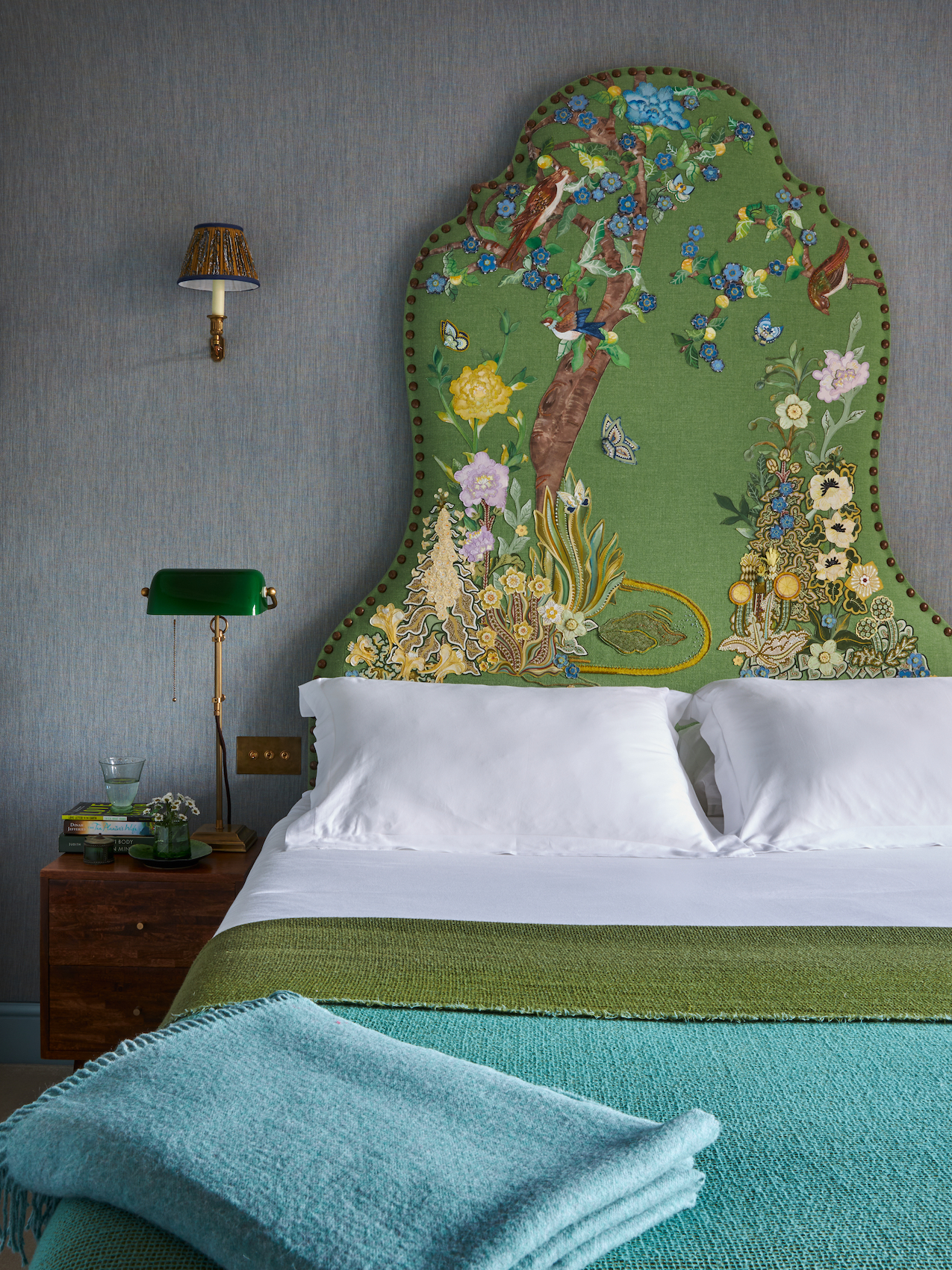 the elaborately embroidered and appliquéd headboards of Natasha Hulse – one of 2023's spring interior design trends in Effect Magazine