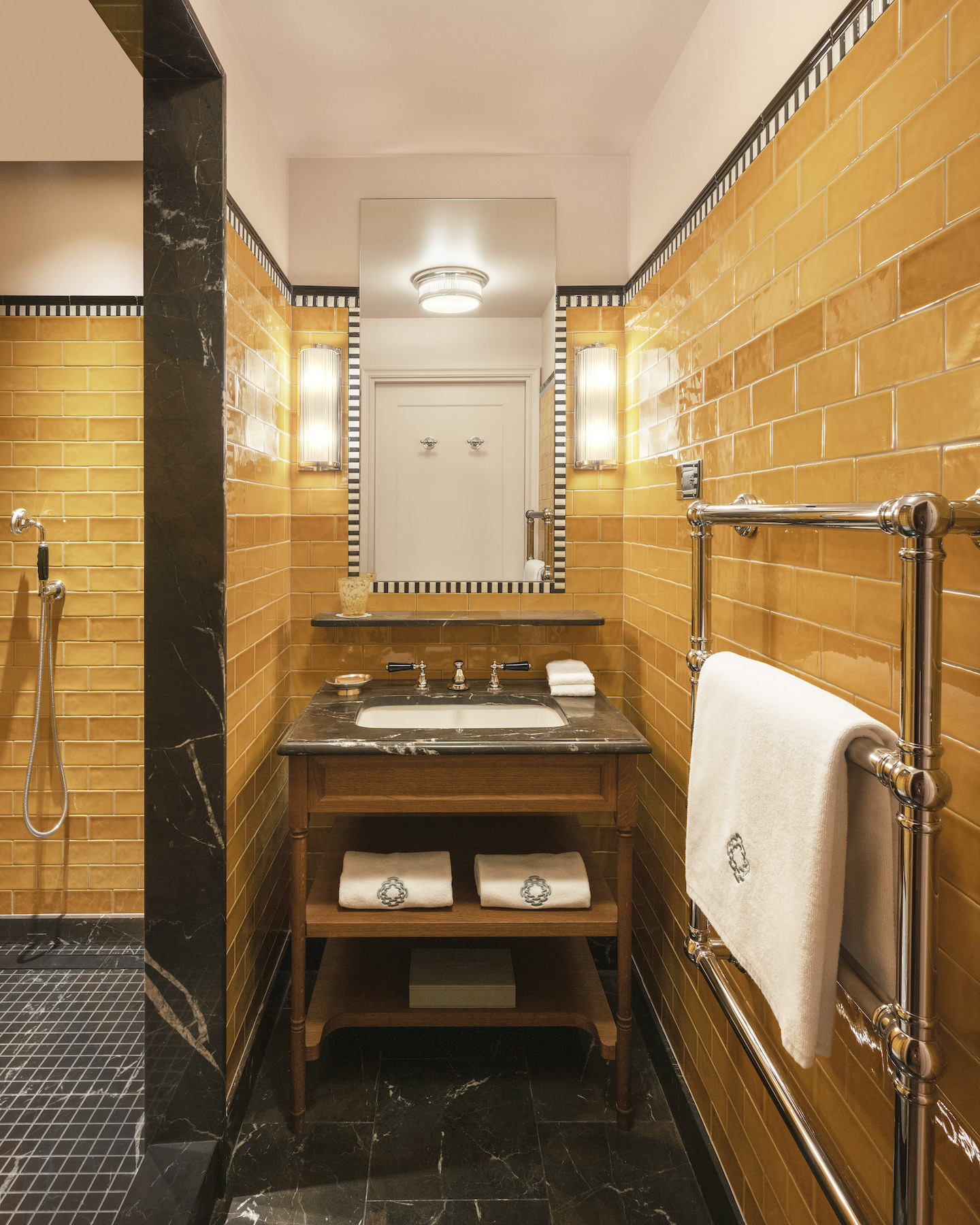 Bathroom of Le Grand Mazarin with interior design by Martin Brudnizki in Paris - Effect Magazine