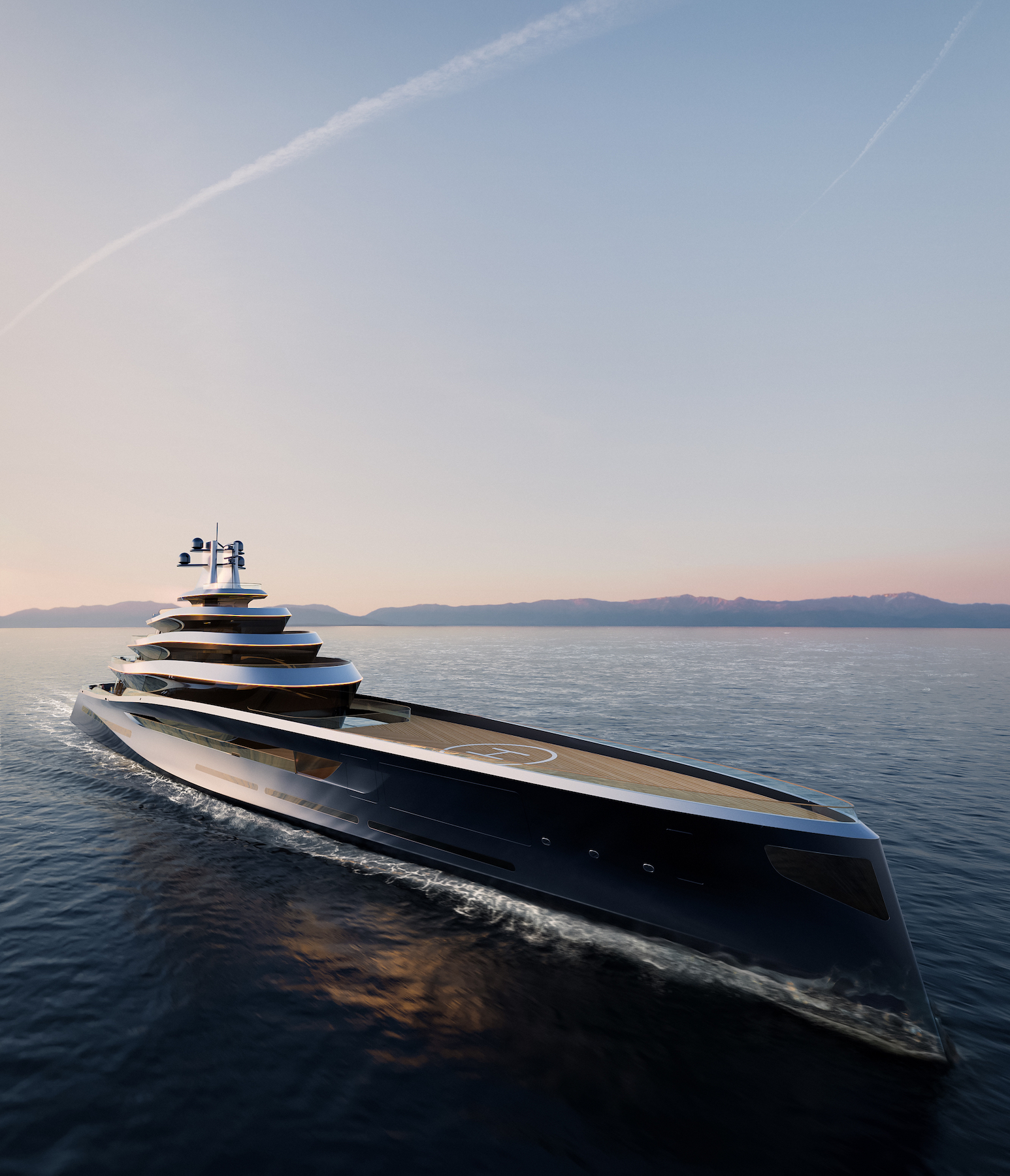 The stunning curves of superyacht concept Aeolus' exterior in Effect Magazine