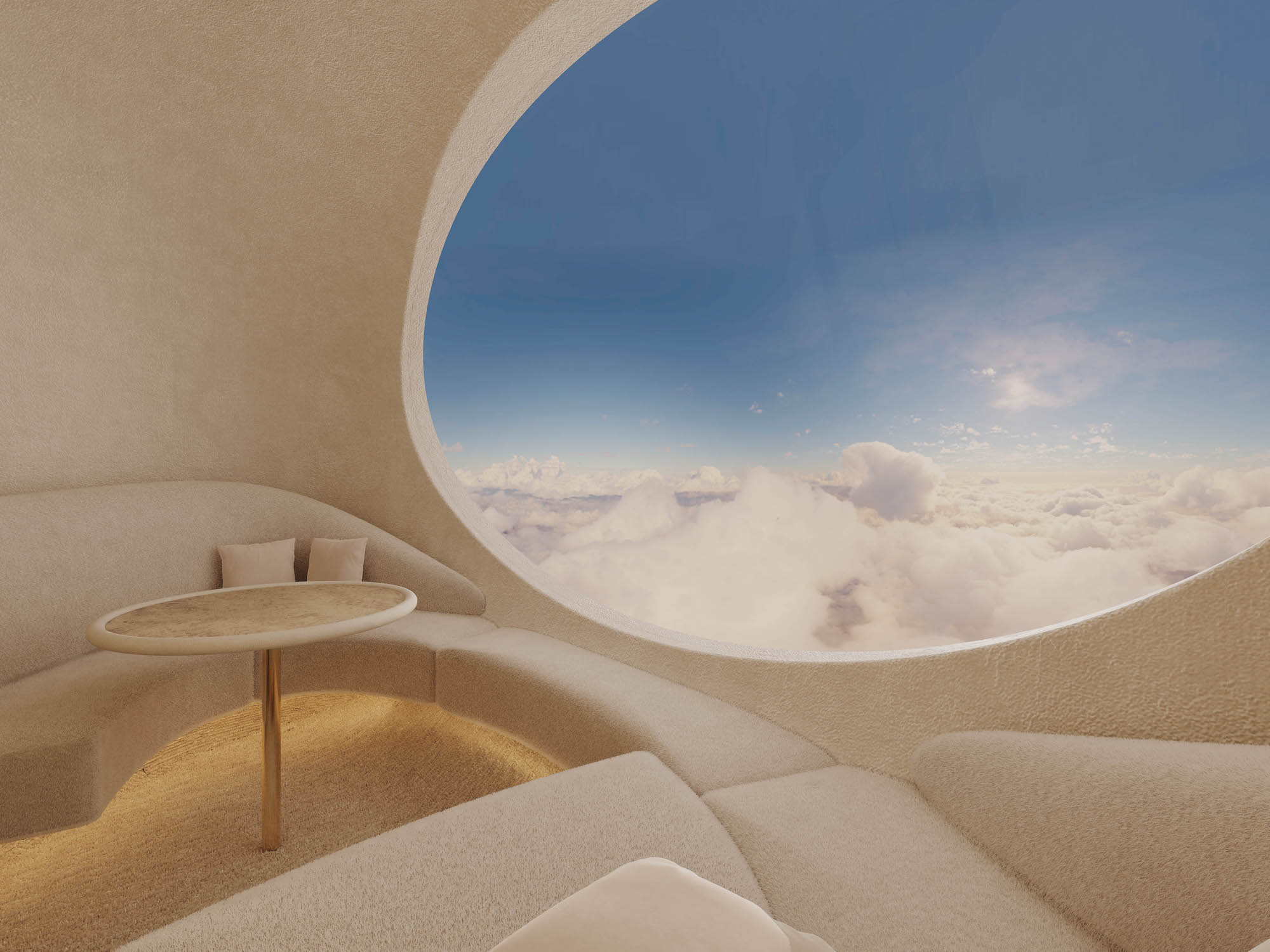 Interiors of the Céleste Space Capsule by Zephalto, interior designed by Joseph Dirand in Effect Magazine