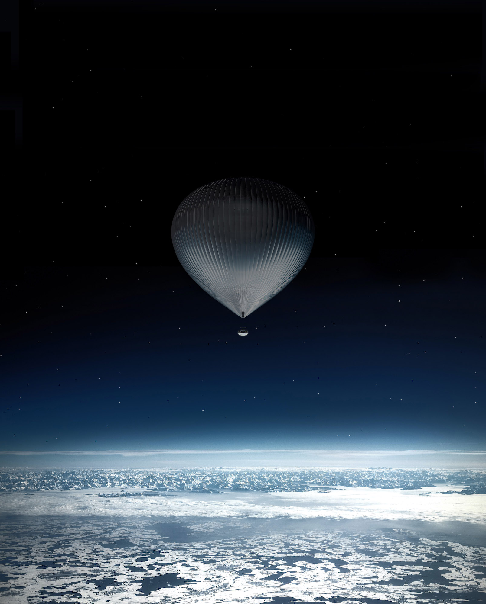 Balloon of the Zephalto Céleste space capsule in Effect Magazine