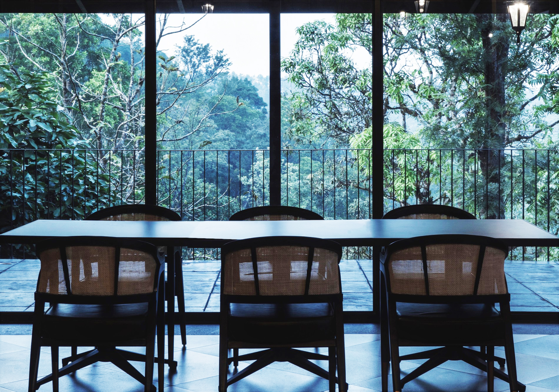 Dining room at 'Dwell Tropical' by Indian designers Arun Shekar and Mohammed Afnan in Effect Magazine