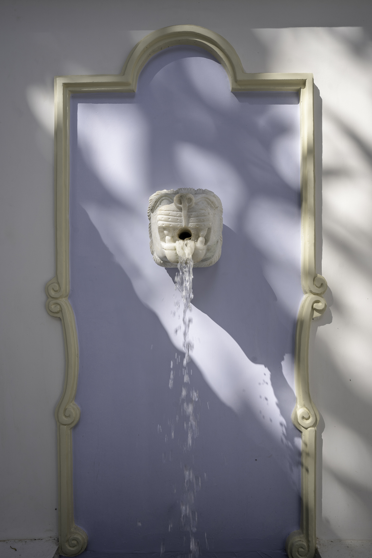 Marble water feature in a Goan home interior designed by Meetu Akali of Studio Momo in Effect Magazine