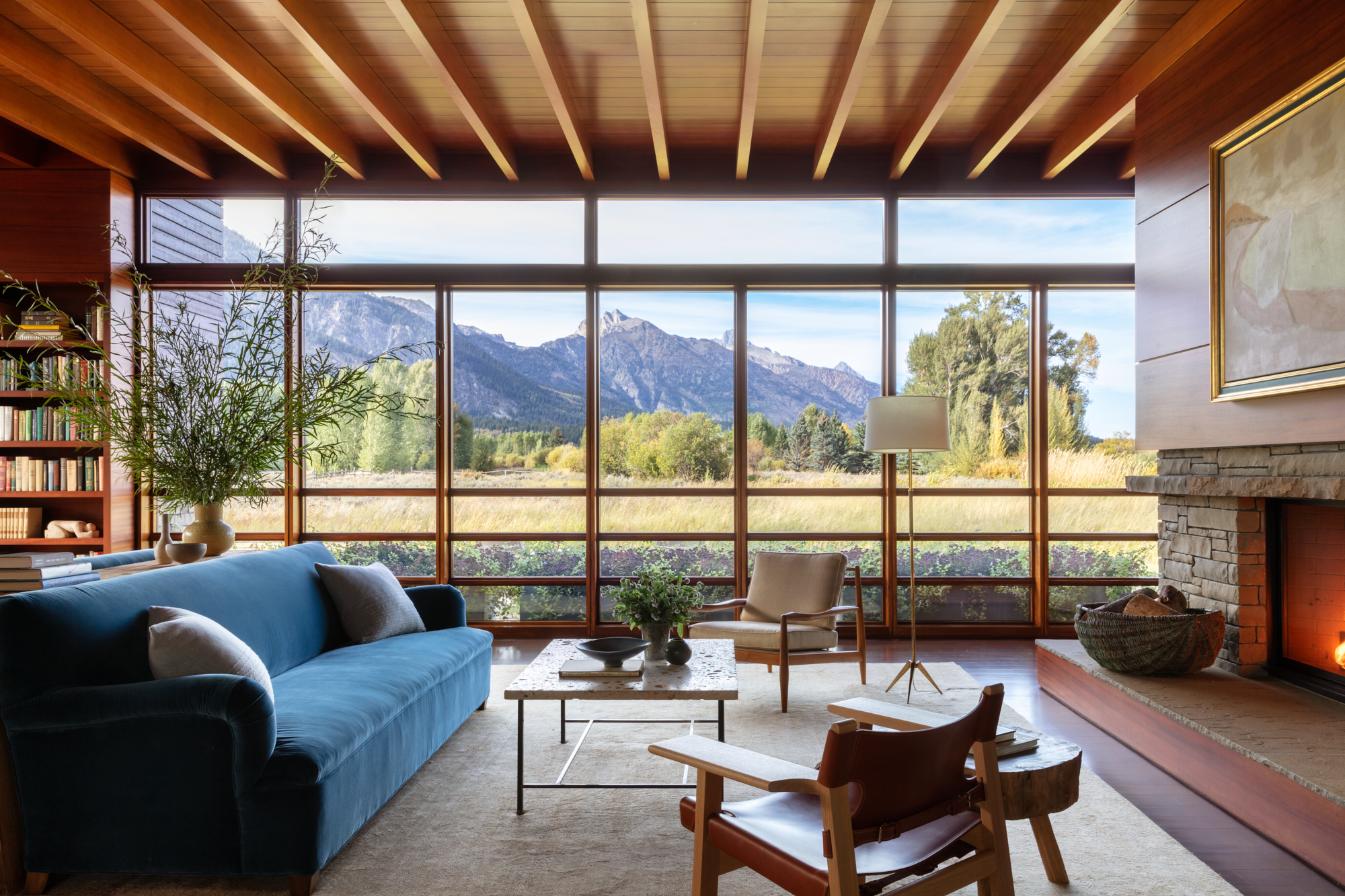 The Great Room in Celeste Robbins's "Home On The Ranch" project near Jackson Hole, Wyoming blends ranch vernacular with a modernist architectural lexicon - Effect Magazine