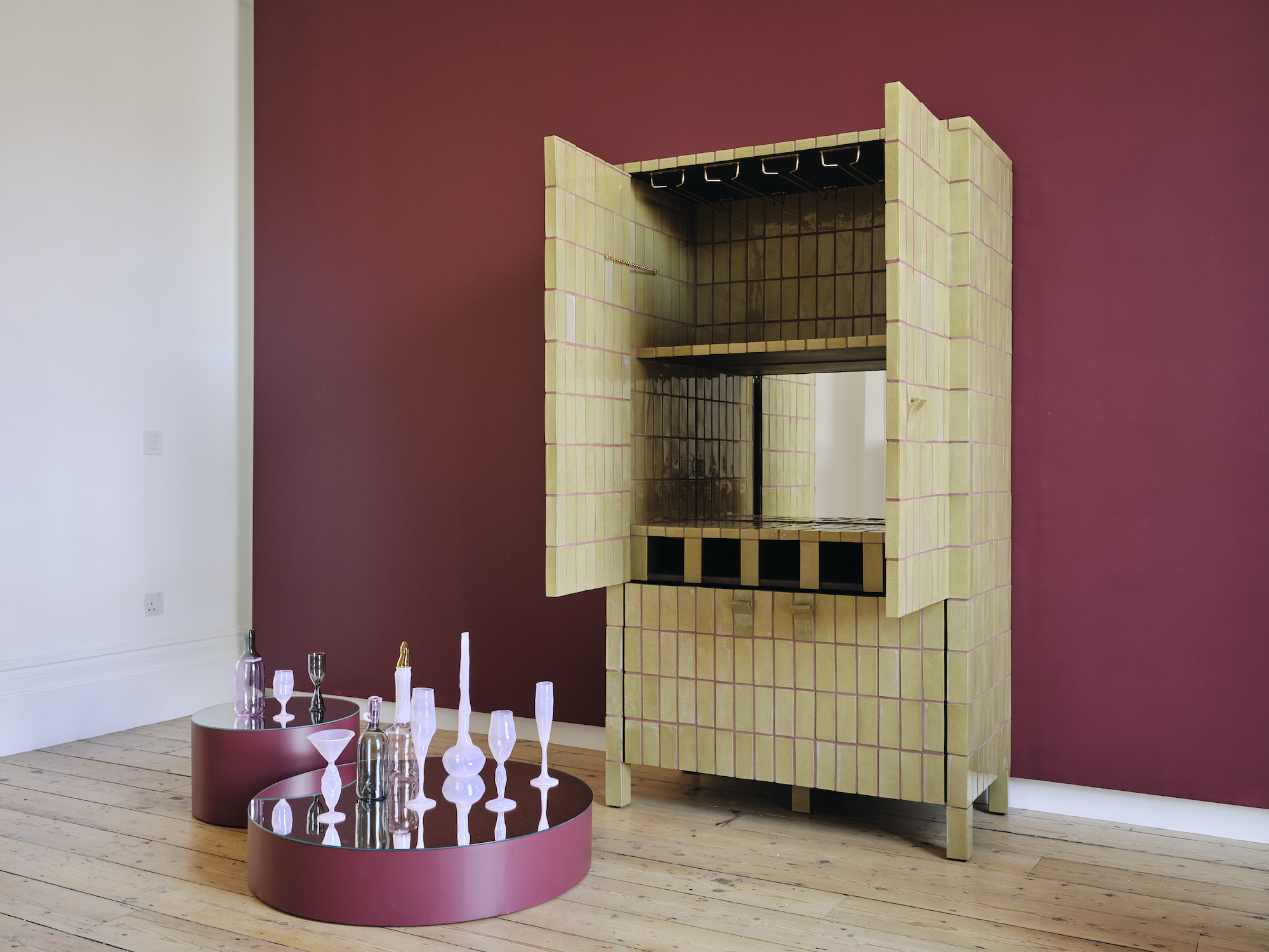 Matthew Raw’s Welcome Drinks Cabinet at The New Craftsmen gallery at the Brompton Design District, London Design Festival 2023 in Effect Magazine