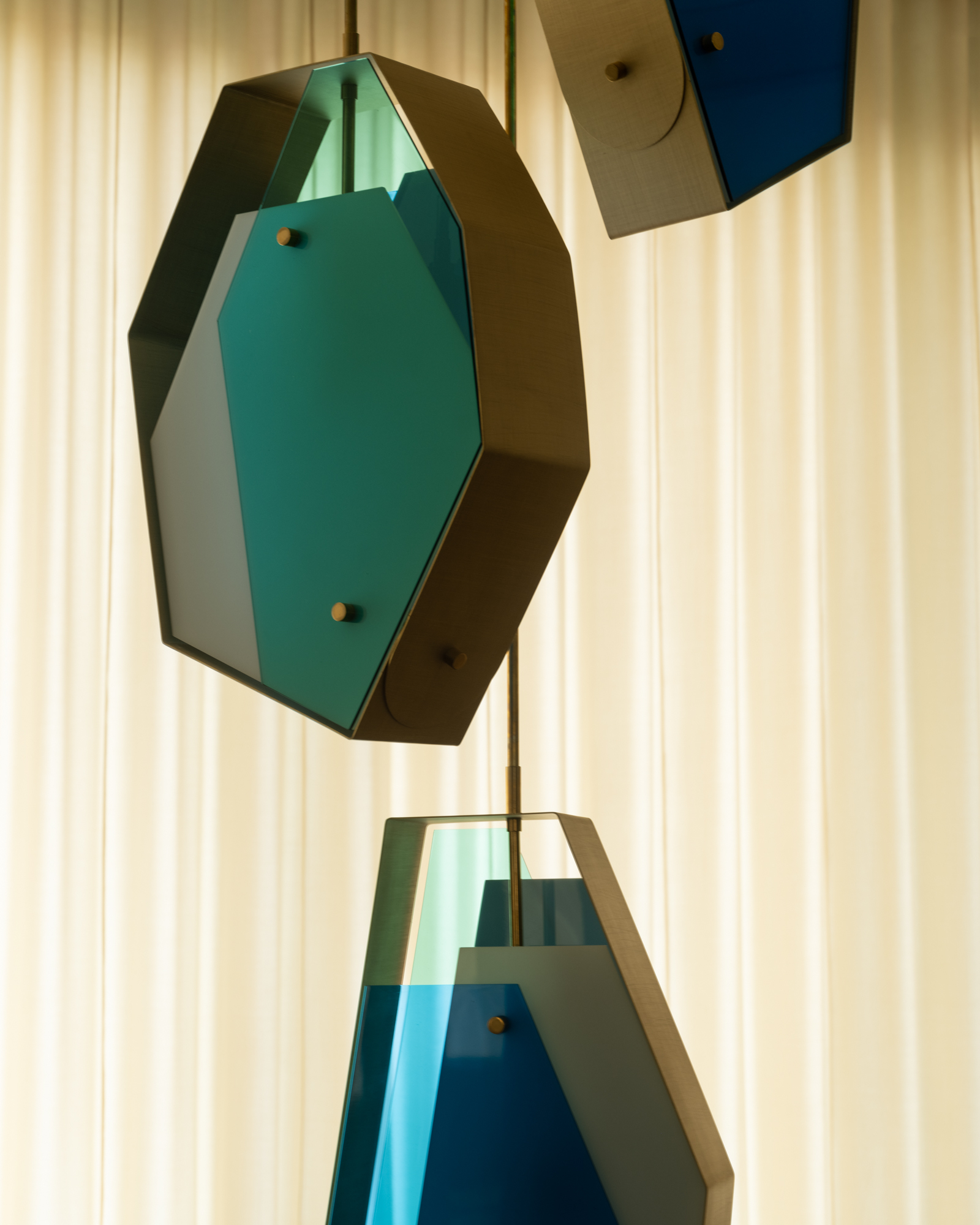 Piero Tris ceiling lamp by Vibeke Fonnesberg-Schmidt from Nilufar Gallery at The Future Perfect in Effect Magazine